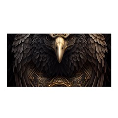 Eagle Ornate Pattern Feather Texture Satin Wrap 35  X 70  by Ravend