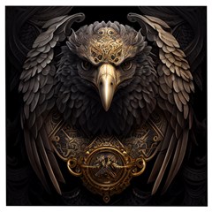 Eagle Ornate Pattern Feather Texture Wooden Puzzle Square by Ravend