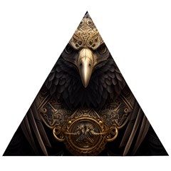 Eagle Ornate Pattern Feather Texture Wooden Puzzle Triangle by Ravend