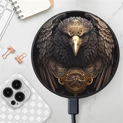 Eagle Ornate Pattern Feather Texture Wireless Fast Charger(black) by Ravend