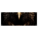 Eagle Ornate Pattern Feather Texture Banner and Sign 8  x 3  Front