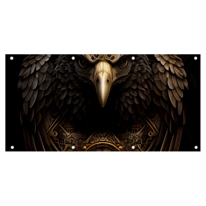 Eagle Ornate Pattern Feather Texture Banner and Sign 8  x 4 