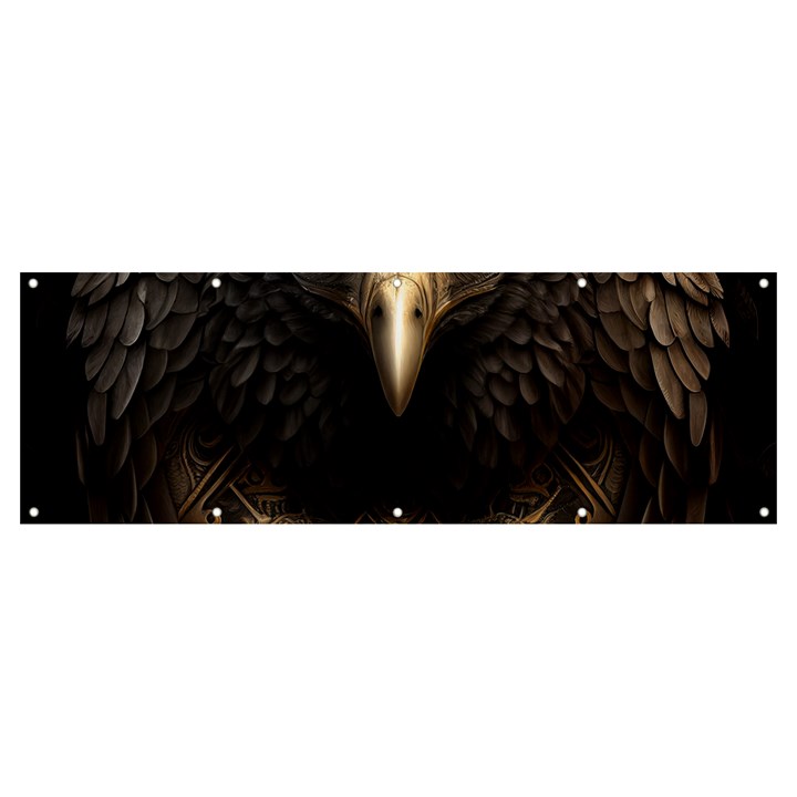 Eagle Ornate Pattern Feather Texture Banner and Sign 12  x 4 