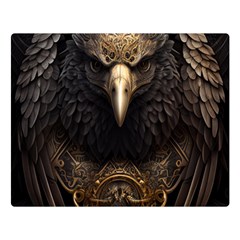 Eagle Ornate Pattern Feather Texture Premium Plush Fleece Blanket (large) by Ravend