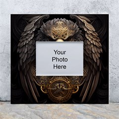 Eagle Ornate Pattern Feather Texture White Wall Photo Frame 5  X 7  by Ravend