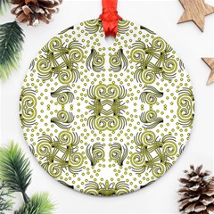 Background Pattern Texture Design Wallpaper Round Ornament (two Sides) by Ravend