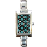 Pattern Design Scrapbooking Colorful Stars Rectangle Italian Charm Watch Front