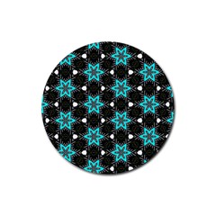 Pattern Design Scrapbooking Colorful Stars Rubber Coaster (round) by Ravend