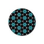 Pattern Design Scrapbooking Colorful Stars Rubber Round Coaster (4 pack) Front