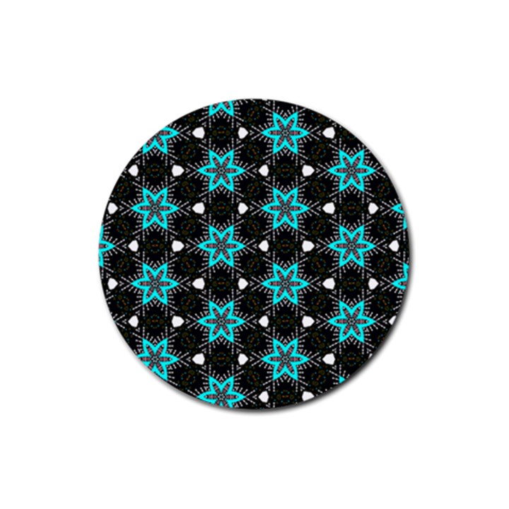 Pattern Design Scrapbooking Colorful Stars Rubber Round Coaster (4 pack)