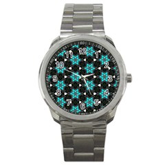 Pattern Design Scrapbooking Colorful Stars Sport Metal Watch by Ravend