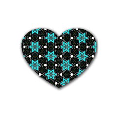 Pattern Design Scrapbooking Colorful Stars Rubber Coaster (heart) by Ravend