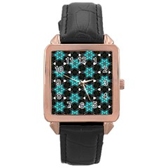 Pattern Design Scrapbooking Colorful Stars Rose Gold Leather Watch  by Ravend