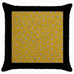 Flowers Bloom Art Colorful Artwork Design Pattern Throw Pillow Case (black) by Ravend