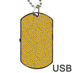 Flowers Bloom Art Colorful Artwork Design Pattern Dog Tag Usb Flash (one Side) by Ravend