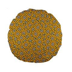 Flowers Bloom Art Colorful Artwork Design Pattern Standard 15  Premium Round Cushions by Ravend