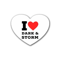 I Love Dark And Storm Rubber Heart Coaster (4 Pack) by ilovewhateva