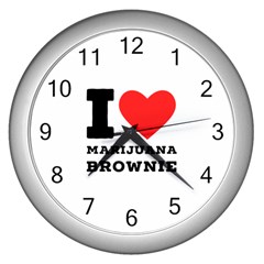 I Love Marijuana Brownie Wall Clock (silver) by ilovewhateva