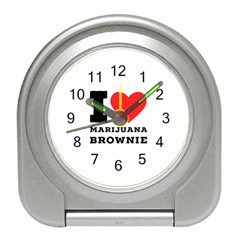 I Love Marijuana Brownie Travel Alarm Clock by ilovewhateva