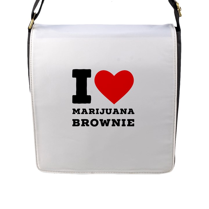 I love marijuana brownie Flap Closure Messenger Bag (L)