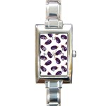 Eggplant Rectangle Italian Charm Watch Front