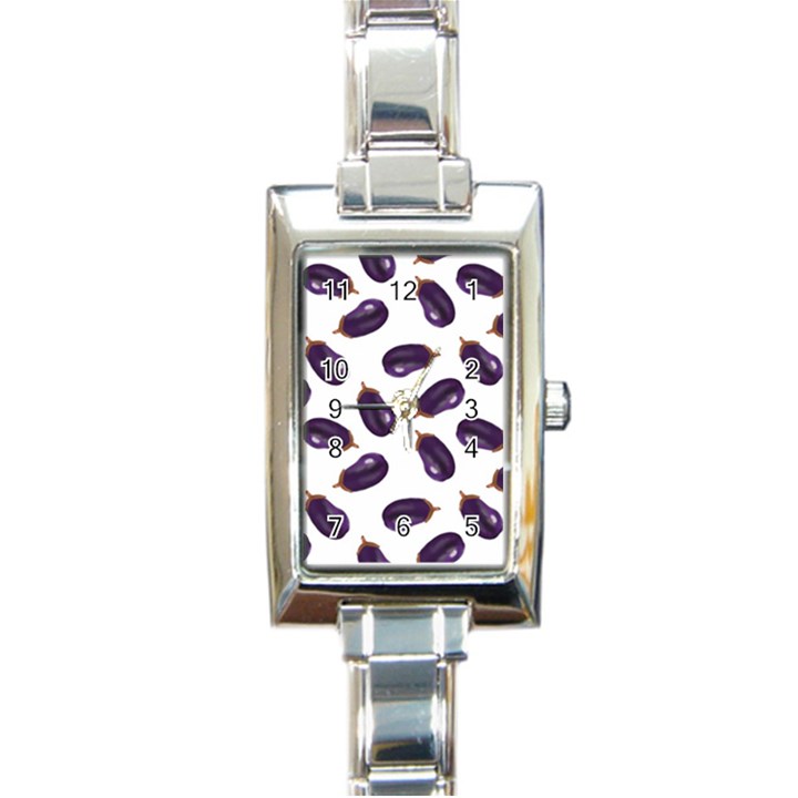 Eggplant Rectangle Italian Charm Watch