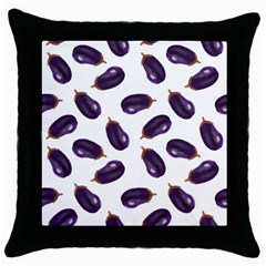 Eggplant Throw Pillow Case (black) by SychEva