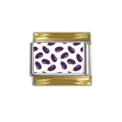 Eggplant Gold Trim Italian Charm (9mm) by SychEva