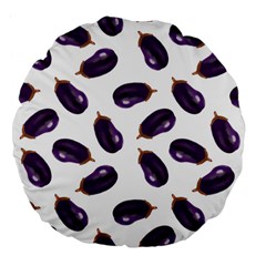 Eggplant Large 18  Premium Flano Round Cushions