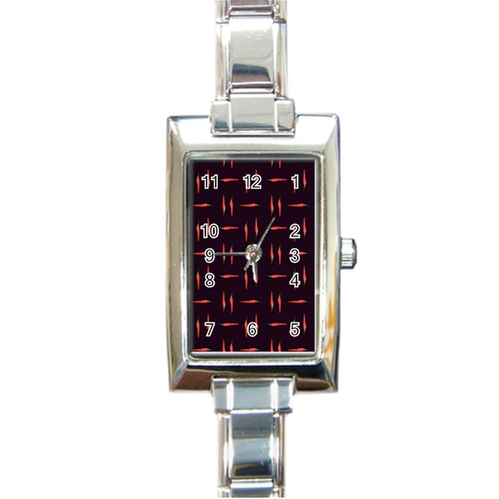 Hot Peppers Rectangle Italian Charm Watch