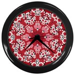 Traditional Cherry blossom  Wall Clock (Black) Front