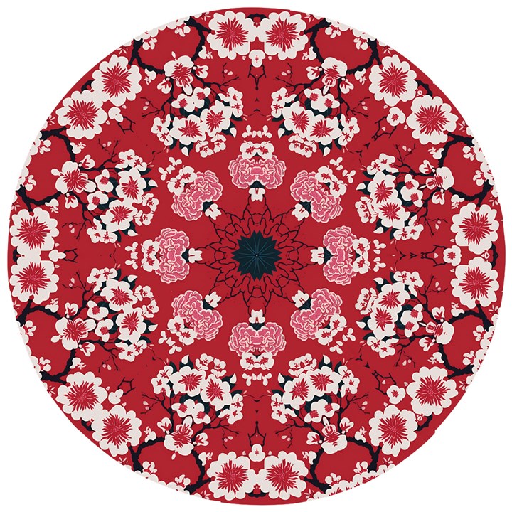 Traditional Cherry blossom  Wooden Puzzle Round