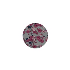 Traditional Cherry Blossom On A Gray Background 1  Mini Buttons by Kiyoshi88