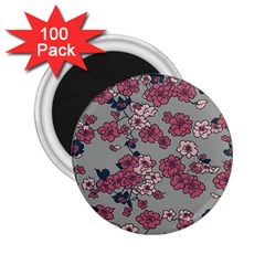 Traditional Cherry Blossom On A Gray Background 2 25  Magnets (100 Pack)  by Kiyoshi88