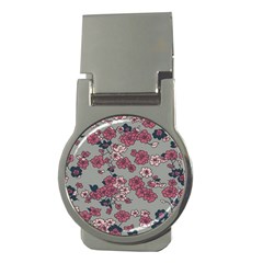 Traditional Cherry Blossom On A Gray Background Money Clips (round)  by Kiyoshi88