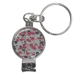 Traditional Cherry Blossom On A Gray Background Nail Clippers Key Chain by Kiyoshi88