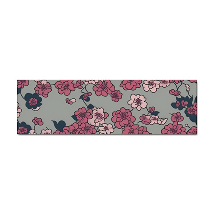 Traditional cherry blossom on a gray background Sticker (Bumper)