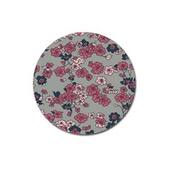 Traditional Cherry Blossom On A Gray Background Magnet 3  (round) by Kiyoshi88