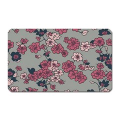 Traditional Cherry Blossom On A Gray Background Magnet (rectangular) by Kiyoshi88