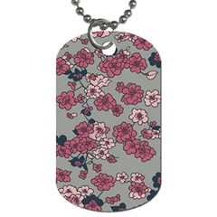 Traditional Cherry Blossom On A Gray Background Dog Tag (one Side) by Kiyoshi88