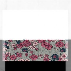 Traditional Cherry Blossom On A Gray Background Rectangular Jigsaw Puzzl by Kiyoshi88