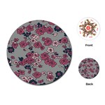 Traditional cherry blossom on a gray background Playing Cards Single Design (Round) Front