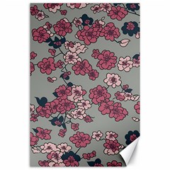 Traditional Cherry Blossom On A Gray Background Canvas 24  X 36  by Kiyoshi88