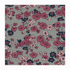 Traditional Cherry Blossom On A Gray Background Medium Glasses Cloth by Kiyoshi88