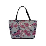 Traditional cherry blossom on a gray background Classic Shoulder Handbag Front