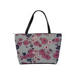 Traditional cherry blossom on a gray background Classic Shoulder Handbag Back