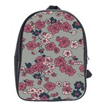 Traditional cherry blossom on a gray background School Bag (Large) Front