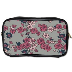 Traditional Cherry Blossom On A Gray Background Toiletries Bag (one Side) by Kiyoshi88