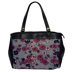 Traditional Cherry Blossom On A Gray Background Oversize Office Handbag