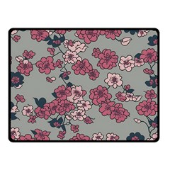 Traditional Cherry Blossom On A Gray Background Fleece Blanket (small) by Kiyoshi88